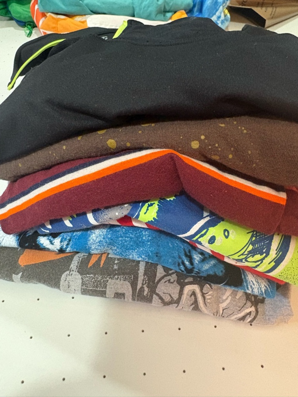 Mixed Graphic & Solid Long Sleeve -Shirts - Black, Brown, Burgundy, Blue, Green